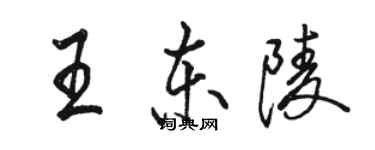 骆恒光王东陵行书个性签名怎么写