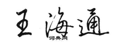 骆恒光王海通行书个性签名怎么写