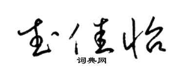 梁锦英武佳怡草书个性签名怎么写