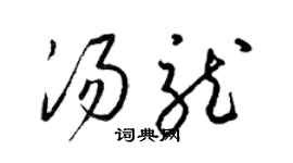 梁锦英汤龙草书个性签名怎么写