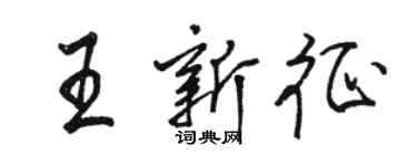 骆恒光王新征行书个性签名怎么写