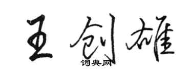 骆恒光王创雄行书个性签名怎么写
