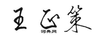 骆恒光王正策行书个性签名怎么写