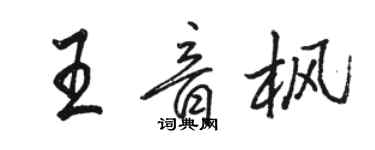 骆恒光王音枫行书个性签名怎么写