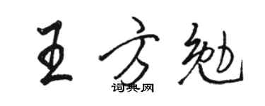 骆恒光王方勉行书个性签名怎么写