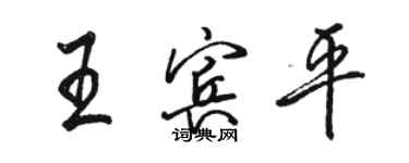 骆恒光王宾平行书个性签名怎么写