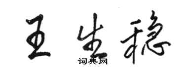 骆恒光王生稳行书个性签名怎么写