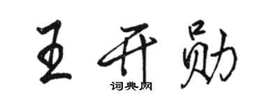 骆恒光王开勋行书个性签名怎么写