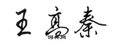 骆恒光王高秦行书个性签名怎么写