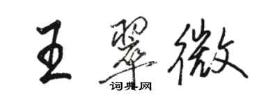 骆恒光王翠微行书个性签名怎么写