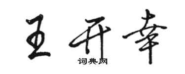 骆恒光王开幸行书个性签名怎么写
