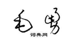 梁锦英毛勇草书个性签名怎么写