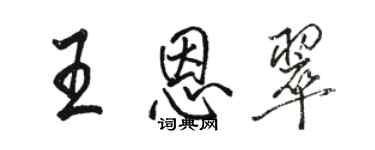 骆恒光王恩翠行书个性签名怎么写