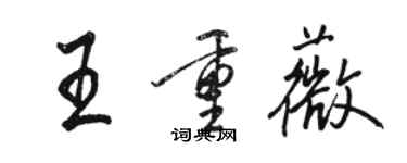 骆恒光王重薇行书个性签名怎么写