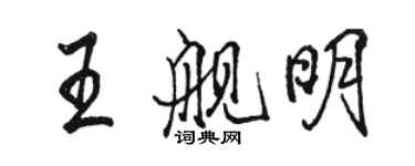 骆恒光王舰明行书个性签名怎么写
