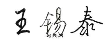 骆恒光王锡泰行书个性签名怎么写