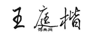 骆恒光王庭楷行书个性签名怎么写