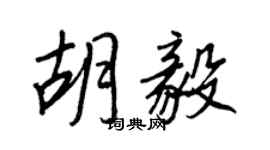 王正良胡毅行书个性签名怎么写