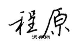 王正良程原行书个性签名怎么写