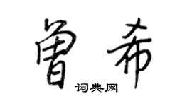 王正良曾希行书个性签名怎么写