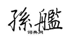 王正良孙舰行书个性签名怎么写