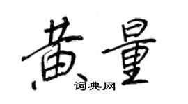 王正良黄量行书个性签名怎么写
