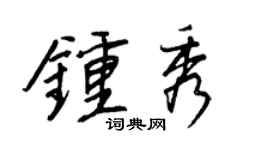 王正良钟秀行书个性签名怎么写