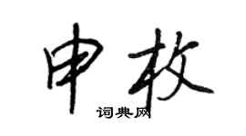 王正良申枚行书个性签名怎么写