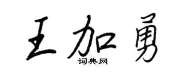 王正良王加勇行书个性签名怎么写