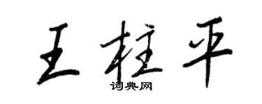王正良王柱平行书个性签名怎么写