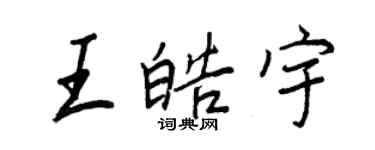 王正良王皓宇行书个性签名怎么写
