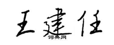 王正良王建任行书个性签名怎么写