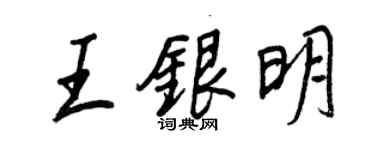 王正良王银明行书个性签名怎么写