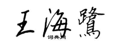 王正良王海鹭行书个性签名怎么写