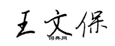 王正良王文保行书个性签名怎么写