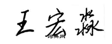 王正良王宏淼行书个性签名怎么写