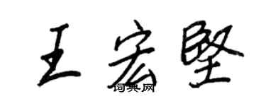 王正良王宏坚行书个性签名怎么写