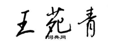 王正良王苑青行书个性签名怎么写