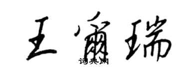 王正良王尔瑞行书个性签名怎么写