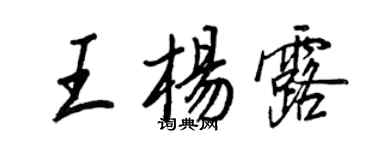 王正良王杨露行书个性签名怎么写