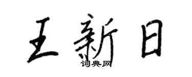 王正良王新日行书个性签名怎么写