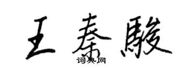 王正良王秦骏行书个性签名怎么写