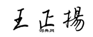 王正良王正扬行书个性签名怎么写