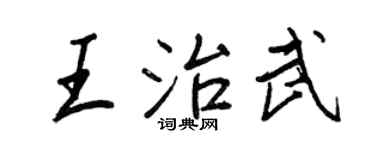 王正良王治武行书个性签名怎么写