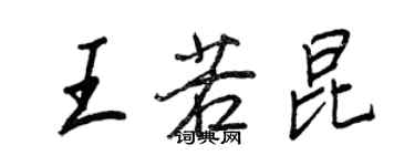 王正良王若昆行书个性签名怎么写