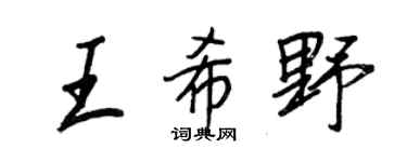 王正良王希野行书个性签名怎么写