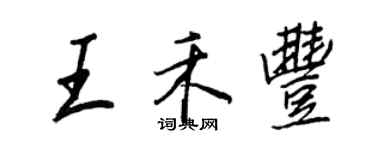 王正良王禾丰行书个性签名怎么写