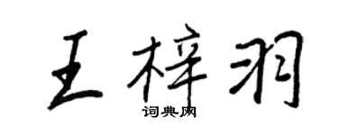 王正良王梓羽行书个性签名怎么写