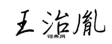 王正良王治胤行书个性签名怎么写