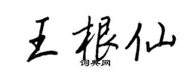 王正良王根仙行书个性签名怎么写